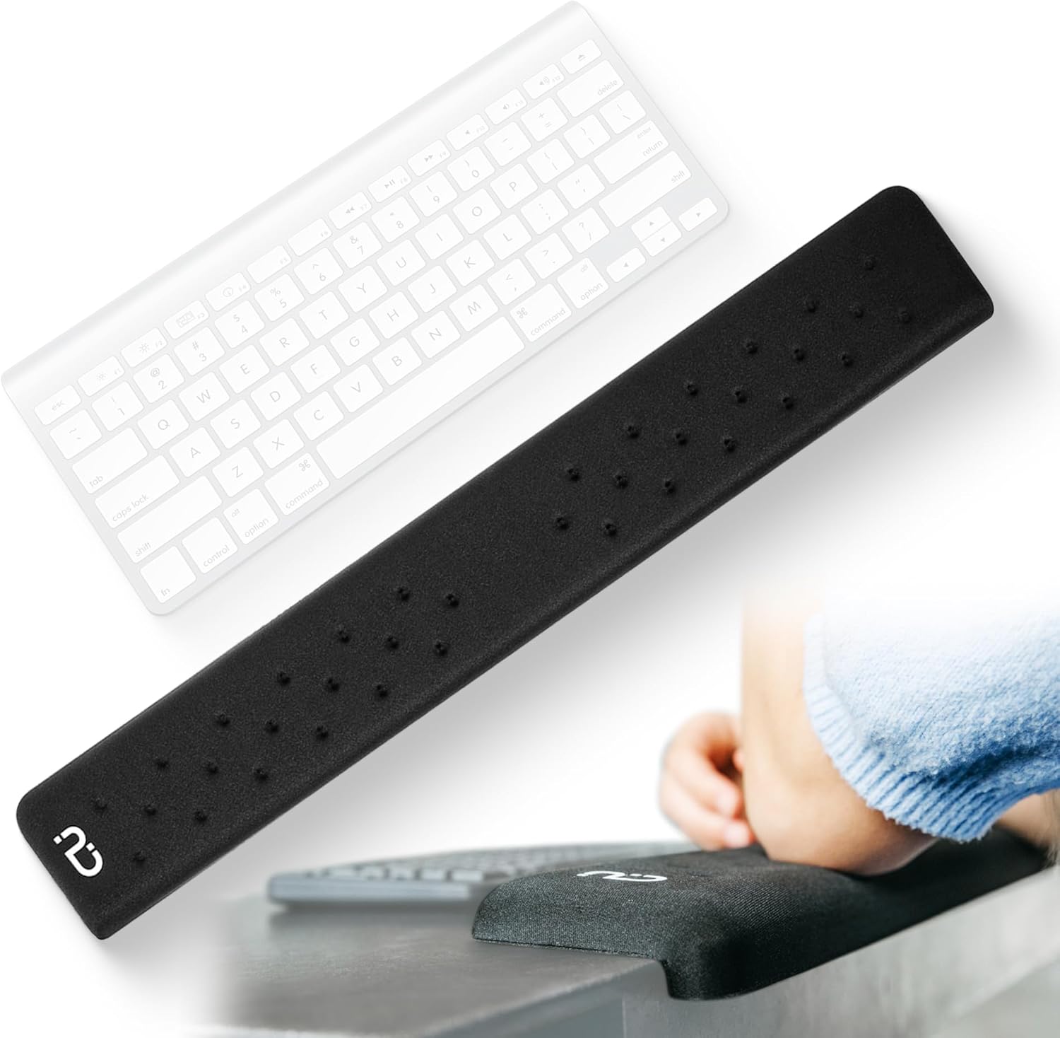 EdgeRest PostureUp L-Shaped Desk Long Wrist Rest Elbow, Forearm & Wrist Comfort Support for Table or Desk Edge, Non-Slip, Memory Foam Padding, Ergonomic Design for Extended Work, Universal Fit, Black