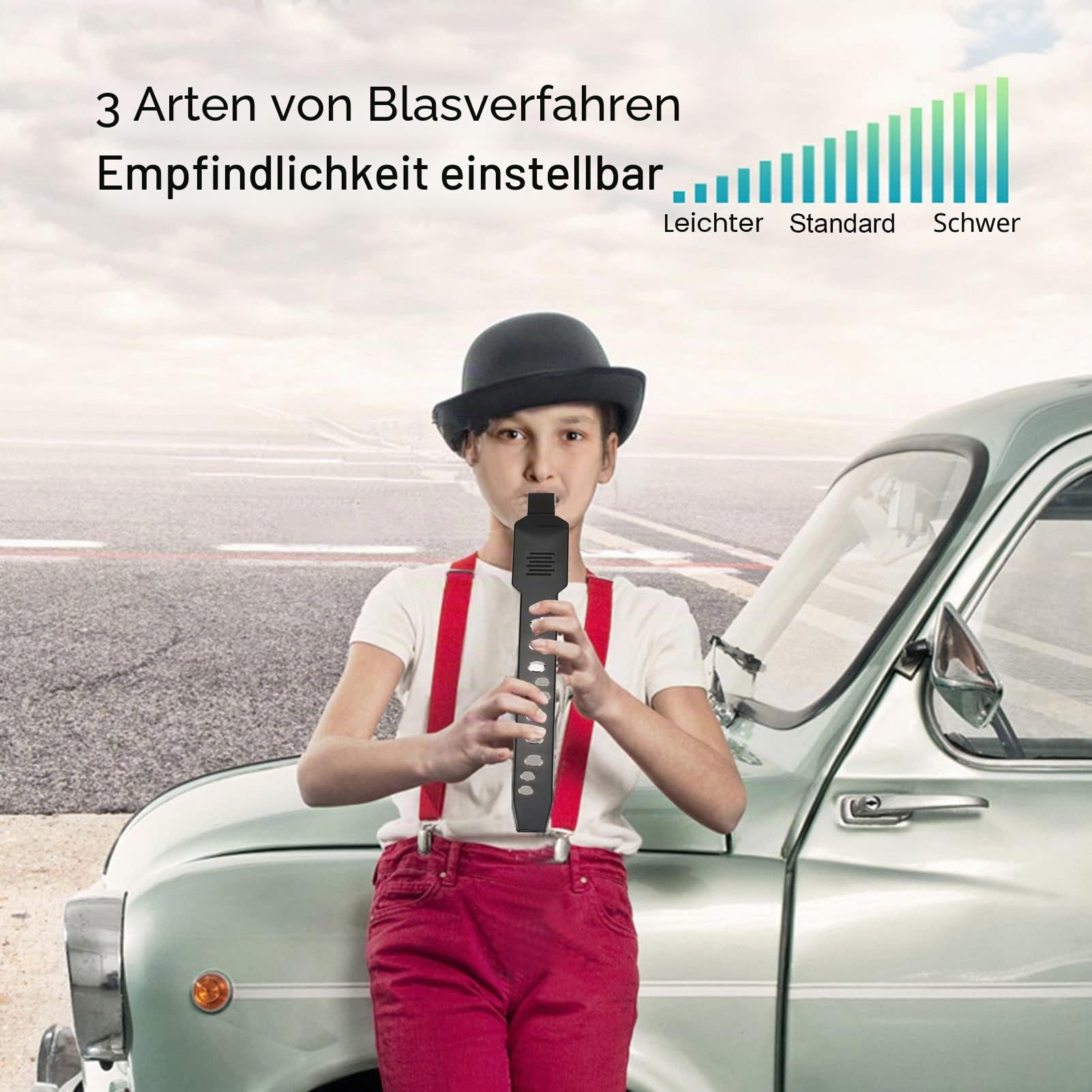 Elektronisches Blasinstrument, MIDI-Elektrosaxophon, 10 Klangoptionen, mit 12 Arten von Begleitung, Wiederaufladbarer