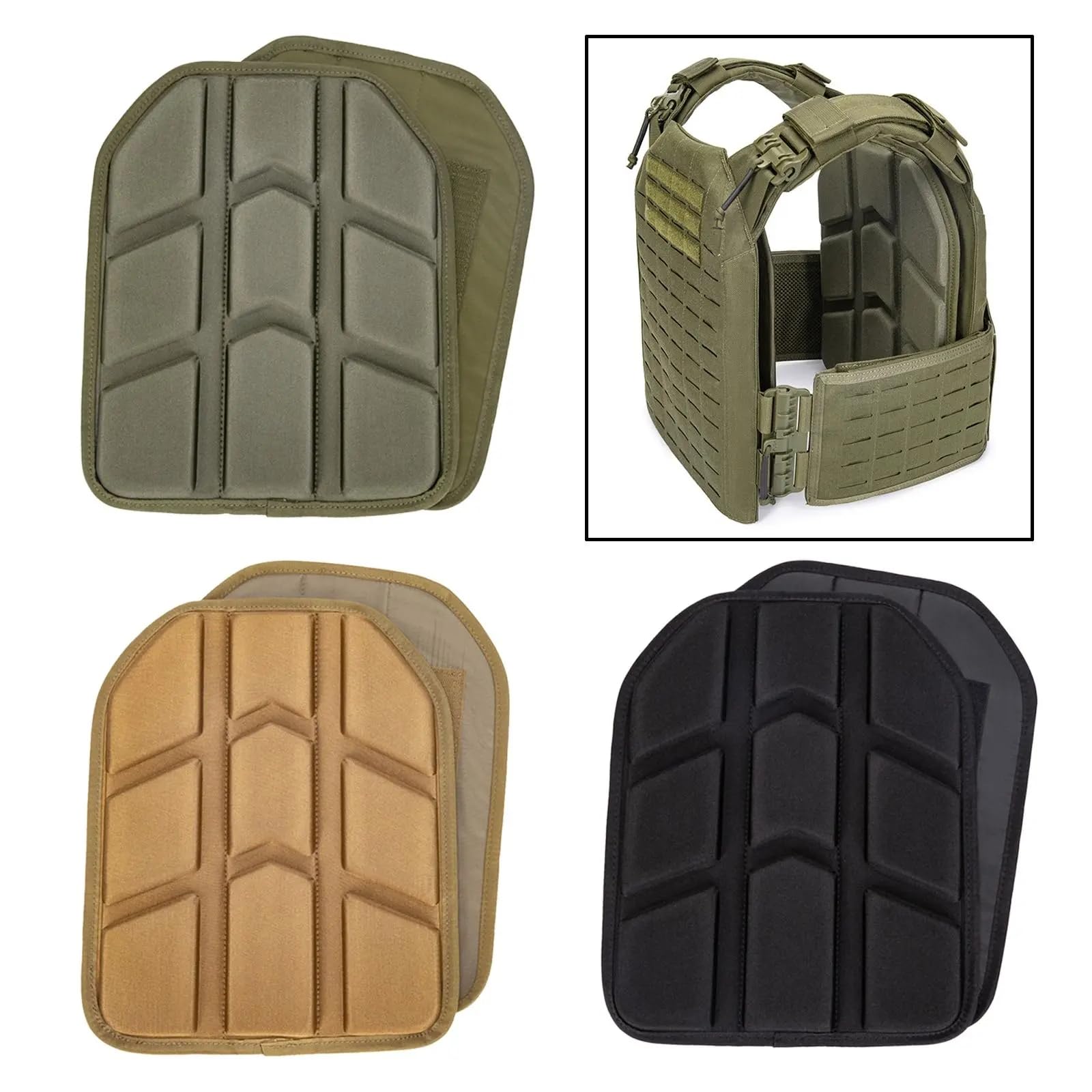 Body Armor Vest Chastep Tactical Airsoft Plates Non-Newtonian Vest Inner  Liner Shock Plates Boxing Body Protector Back Thoracic Protection 1 Black  Ballistic Plates, image size:1600x1600