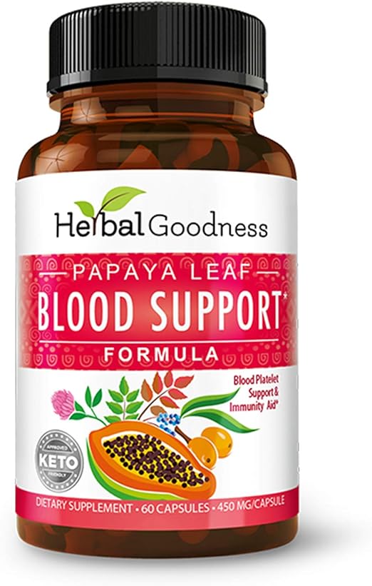 Papaya Leaf Blood Support Capsules Blood Platelet, Bone Marrow, Immunity Support