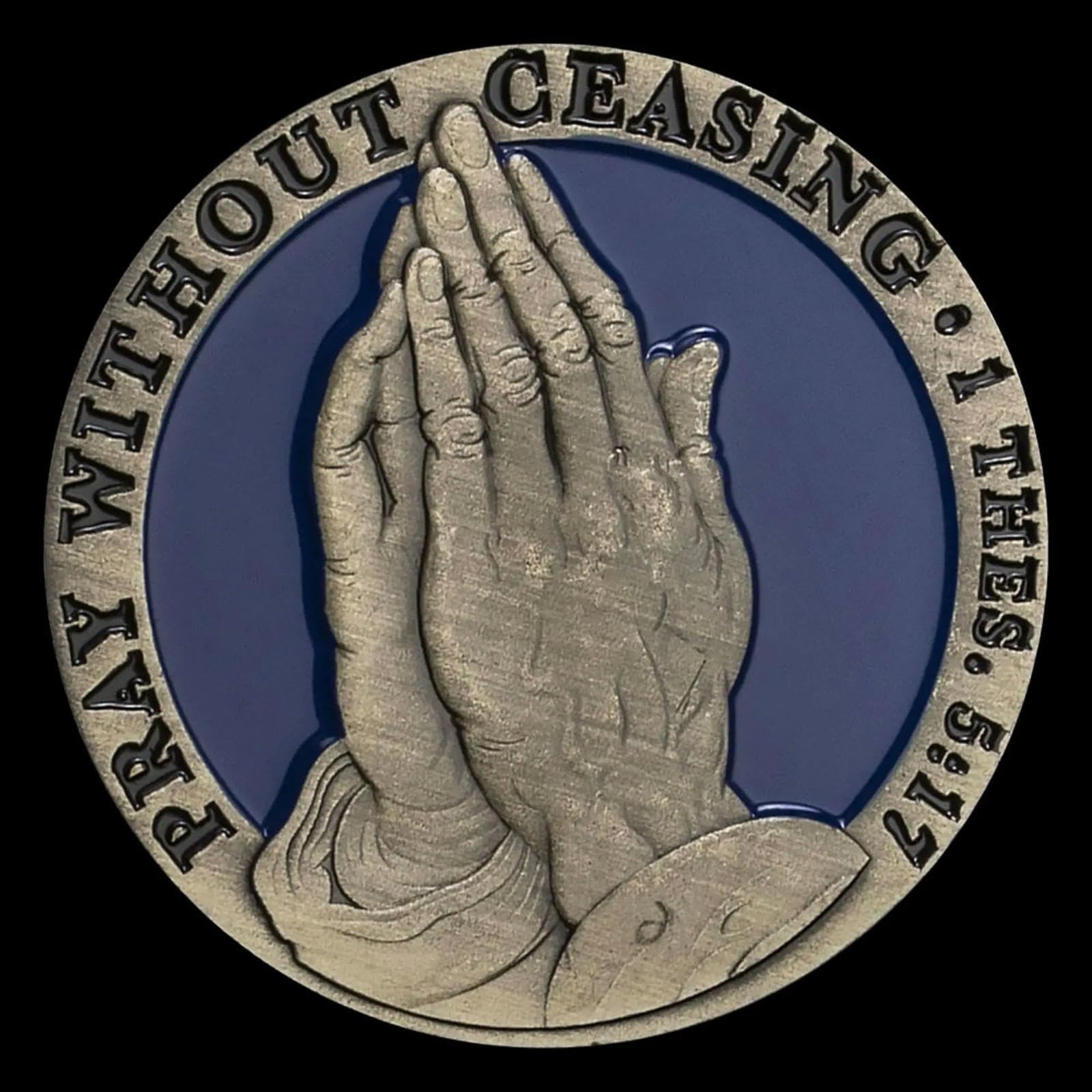 Kpvvpeox Gold The Lord Prayer And Pray Without Ceasing Antique Plated Challenge Coin Our Father Who Art In Heaven Matthew Commemorative-Default
