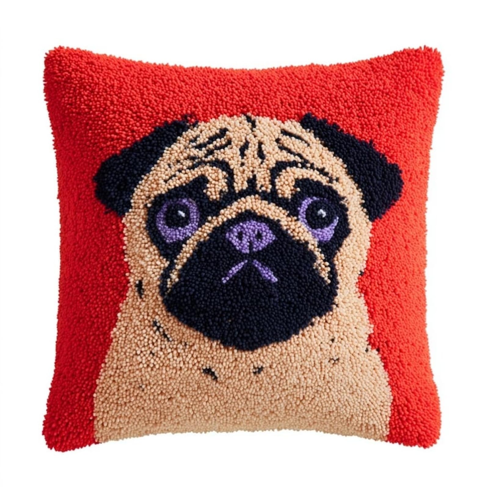 AxiangziK Pre-Printed Latch Hook Pillow Kit for Adults,Pugs,Dogs