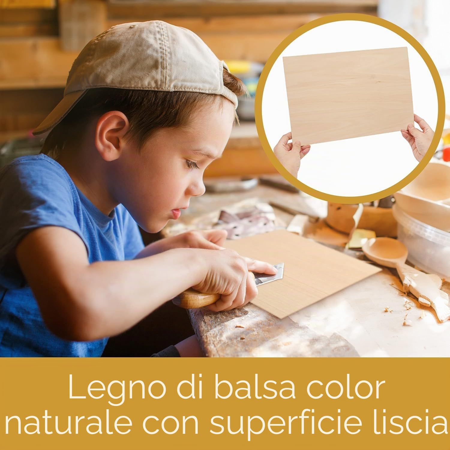 KAHEIGN 24 Pezzi Fogli di Legno di Balsa, 300 x 200 x 2mm Fogli di Compensato Grezzo Tavola Liscia di Tiglio per Casa Decorazioni, Fai Da Te Progetti, Legno Lavorazione Modelli, Pittura e Incisione