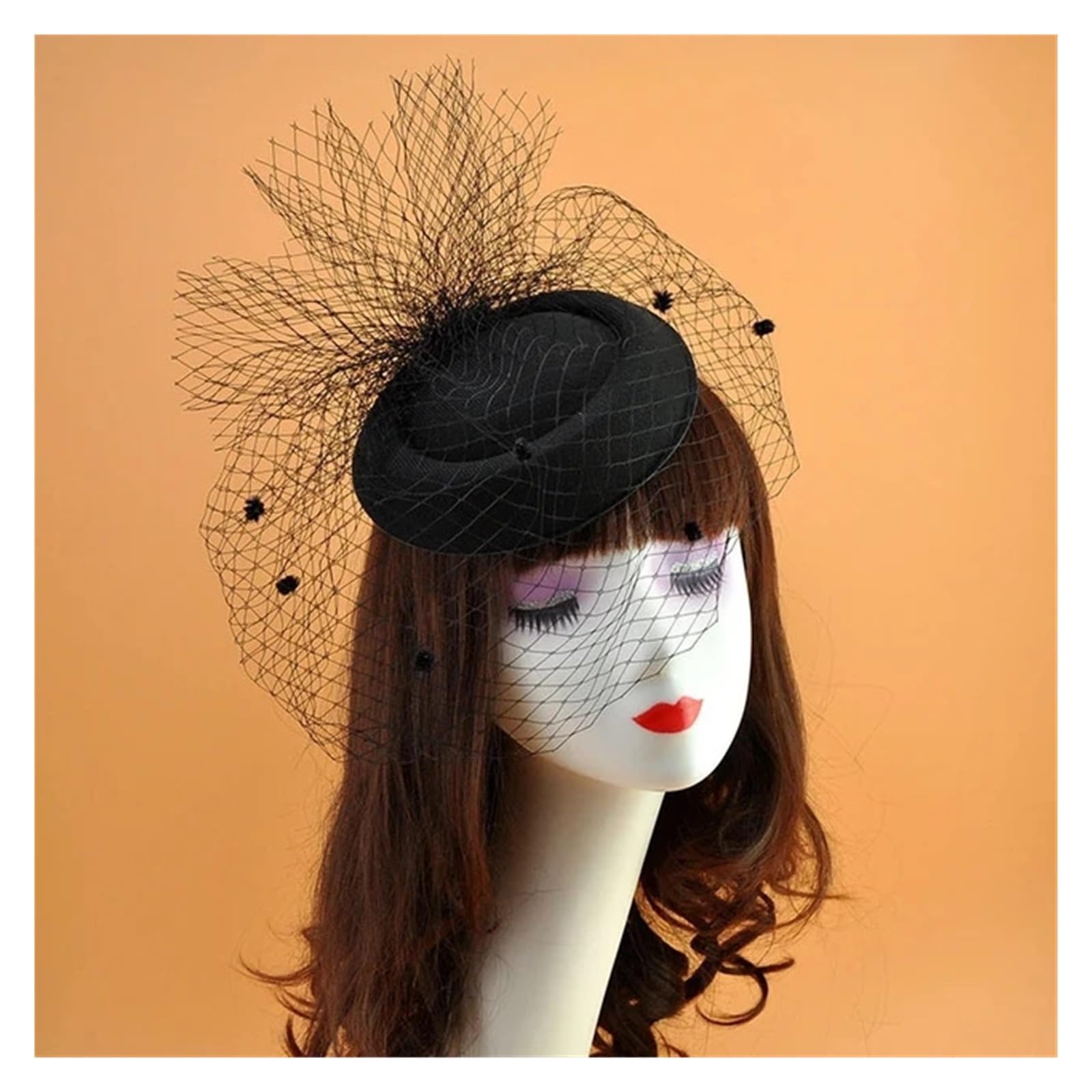 UALXPAO Wedding Hats Fascinate Hat Women Wedding Hair Accessories Dinner Party Headdress for Tea Party,Weddings(Black)