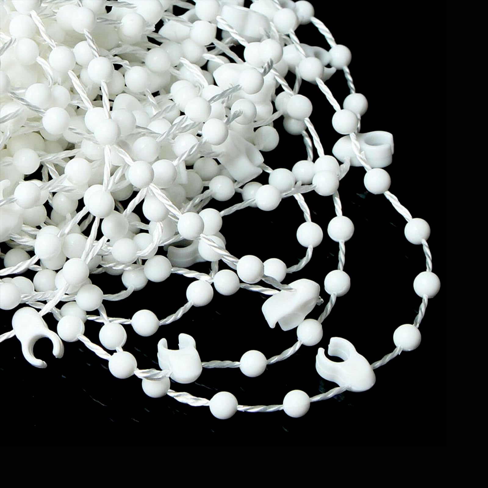 Lorseng White 1 Pcs 10 Meter 100 Clips Vertical Blind Bottom Chain, Vertical Blindchain, Louver Bottom Chain, Vertical Blinds Repair Parts Suitable For 3.5 Inch/ 89Mm Blind Bottom Chain Slats (10Meter Long,)
