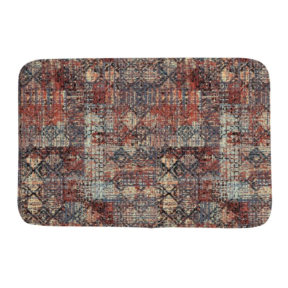 Paillasson en velours corail Navajo 36x24" antidérapant et lavable