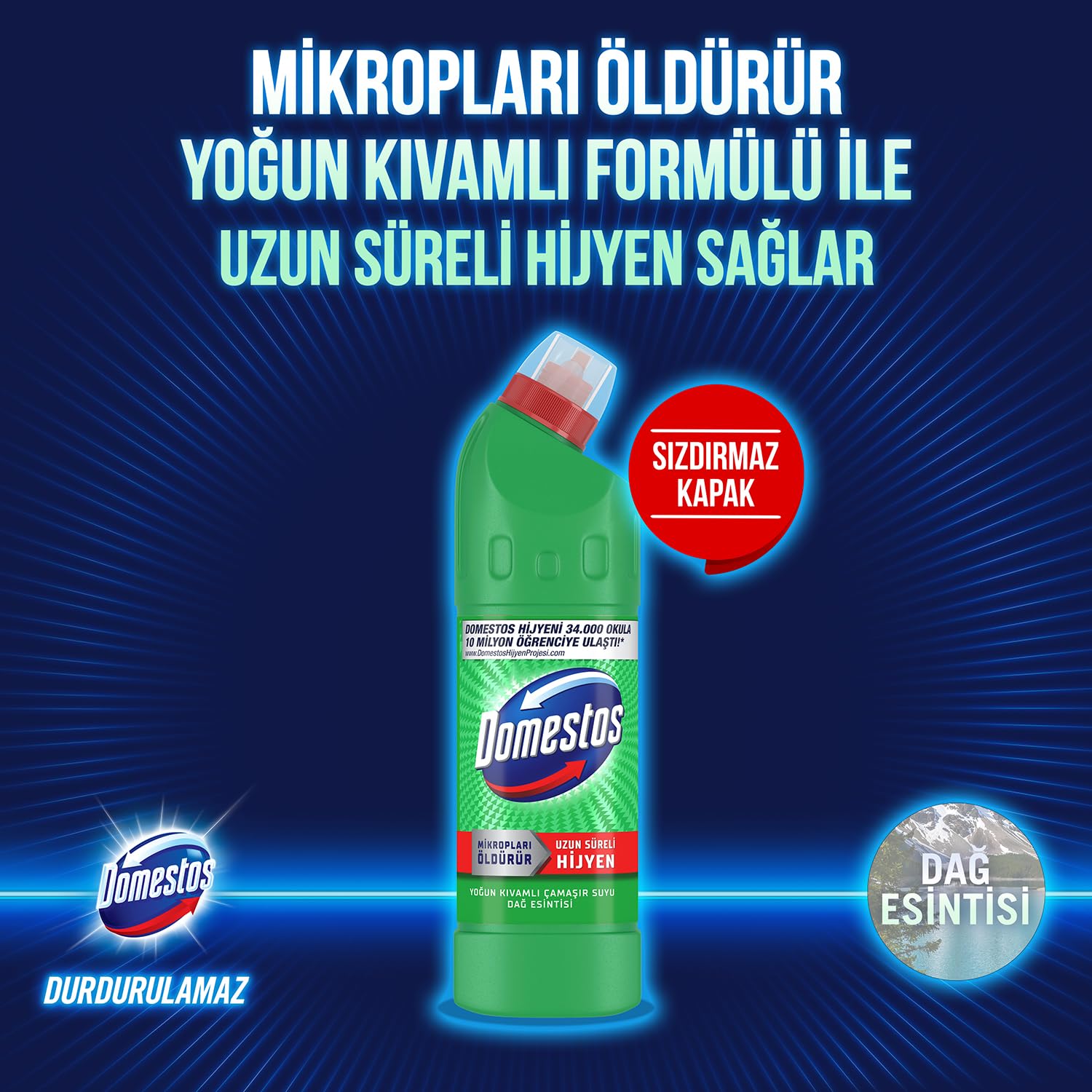 Domestos Yoğun Kıvamlı Çamaşır Suyu Dağ Esintisi 750 ml x4