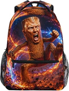 ALAZA Tung Tung Trump(5) Backpack for Teens & Adults, 16 Inch Lightweight School Daypack, Sturdy Stand-Up Rucksack for Campus Travel Work, 15L