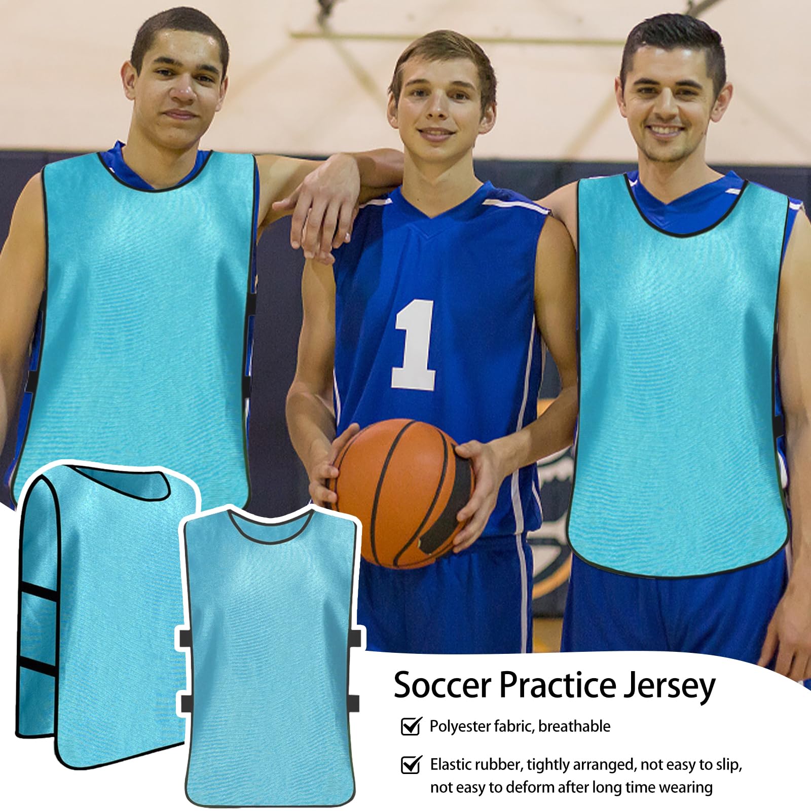 6 Pack Chasuble Football Adulte, Fußball Leibchen Set, Chasuble de Entraînement Sport, Gilet Sport Adultes Maillots, Trainingsleibchen, Training Gilets pour la Pratique Basket, Size xl