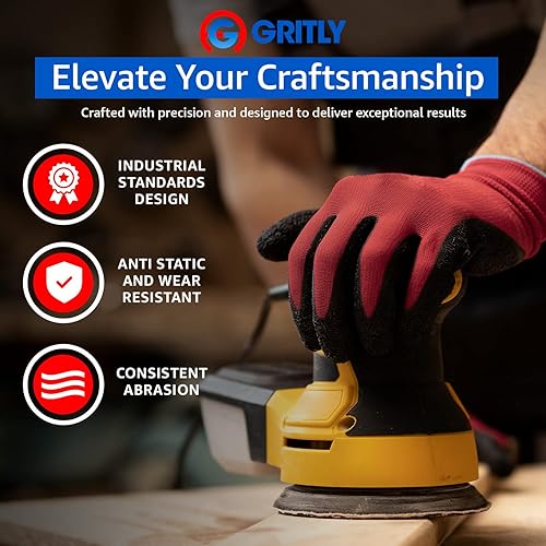 Miniatura 4 de Gritly - Discos de lija PSA DA de 6 pulgadas - Disco de papel de lija de grano 60 (50 piezas) discos de papel de lija autoadhesivos - Accesorio para