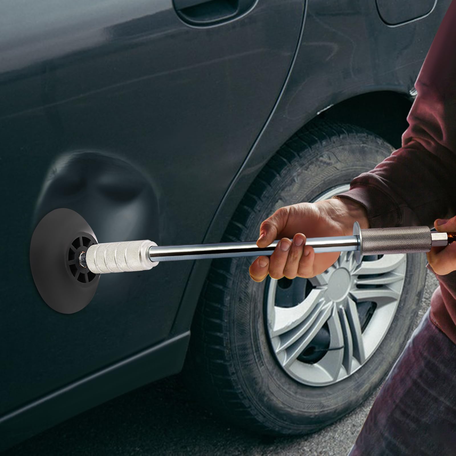 3 ventose per auto, martello di scarico pneumatico con 3 ventose, estrattore auto, pressione di lavoro, 3 bar, martello scorrevole con ventosa