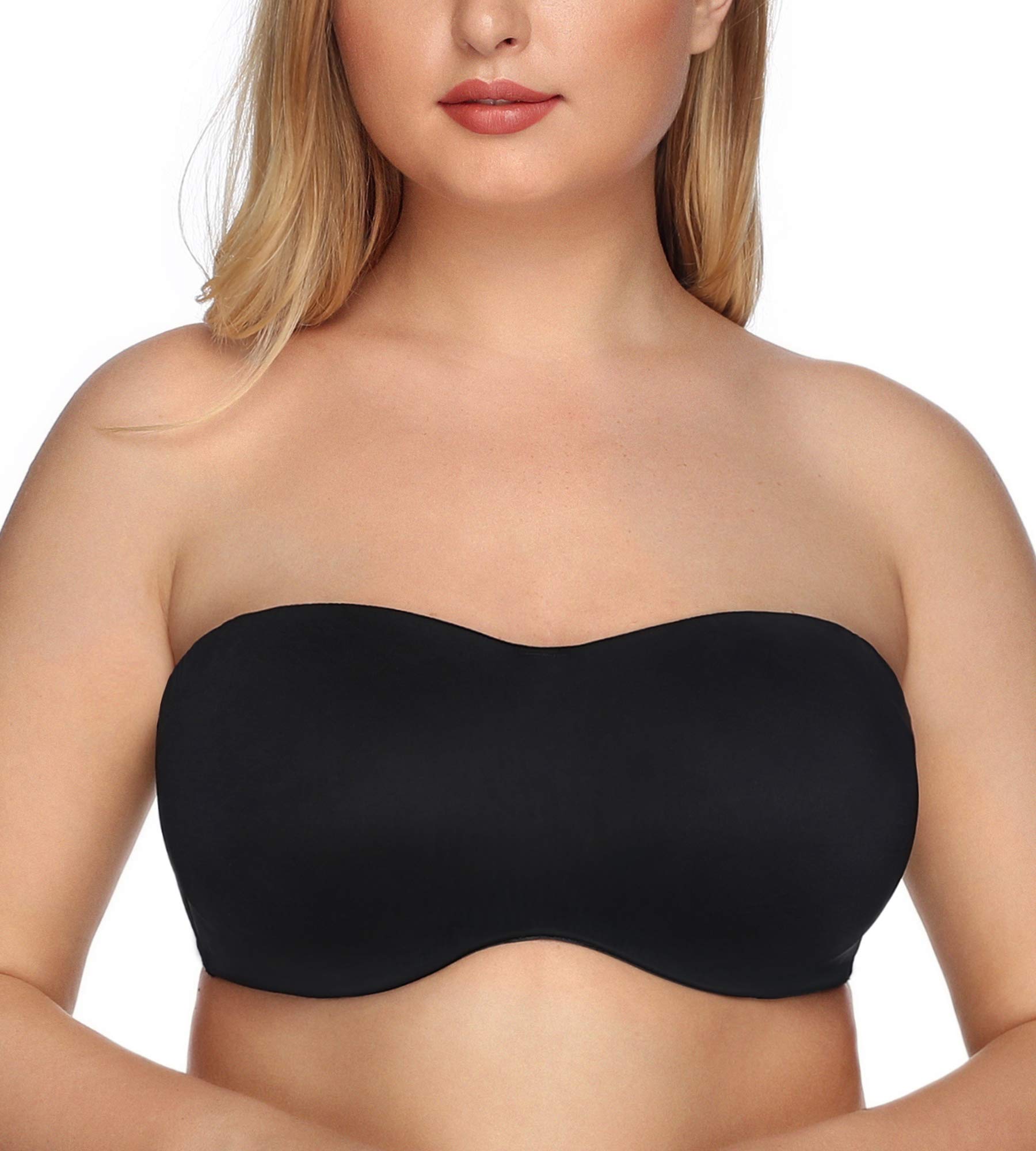 DotVolSeamless Bandeau Unlined Underwire for Large Bust Women's Minimizer Strapless Bra