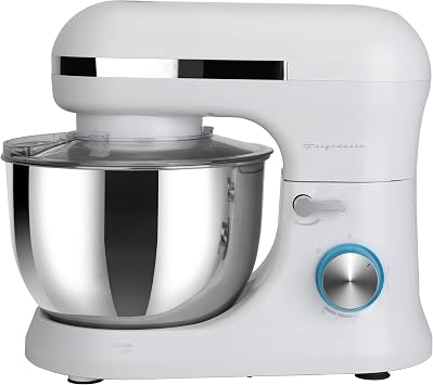 CULINARY CHEF Retro Electric Stand Mixer, 4.75 Quart / 4.5L, 8 Speeds with Whisk, Dough Hook, Flat Beater Attachments, Splash Guard White