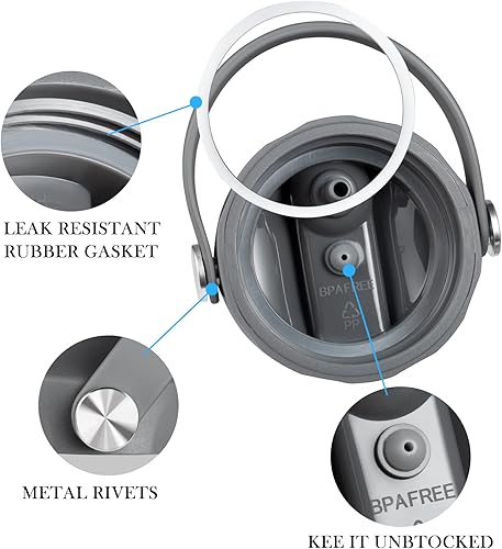 Miniatura 5 de Tapa de popote compatible con Hydro Flask de boca ancha de 12, 16, 18, 32, 40 onzas, tapas con popote para accesorios de botellas de agua, tapa de