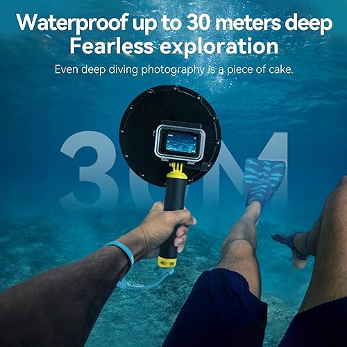 Miniatura 4 de Puerto de cúpula impermeable para DJI Action 3 4, carcasa subacuática con asa flotante, correa de muñeca, accesorios de buceo y snorkel