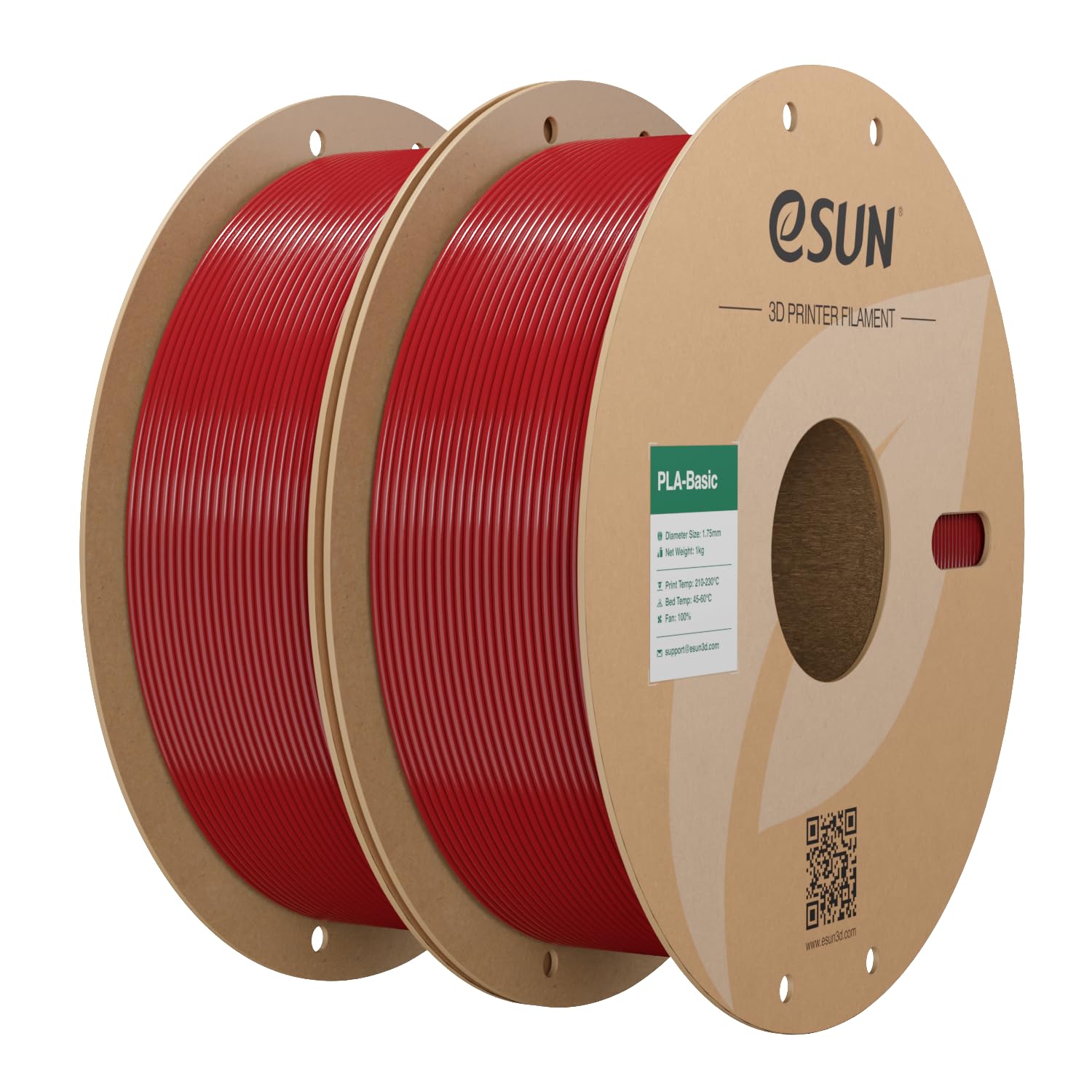 eSUN Filamento PLA 1,75 mm, filamento di Basic PLA 2kg Rosso Fuoco | Precisione dimensionale +/- 0,03 mm. Stampa fluida e veloce senza intasamenti. Materiale premium per stampanti 3D FDM.