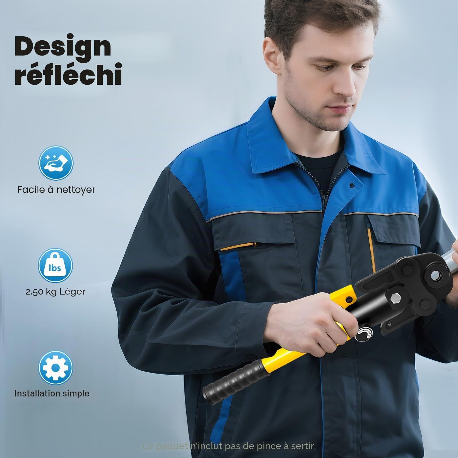 Pince à sertir professionnelle TH-Kontur 16-32 mm, pour tube composite en aluminium, PEX, cuivre, acier inoxydable
