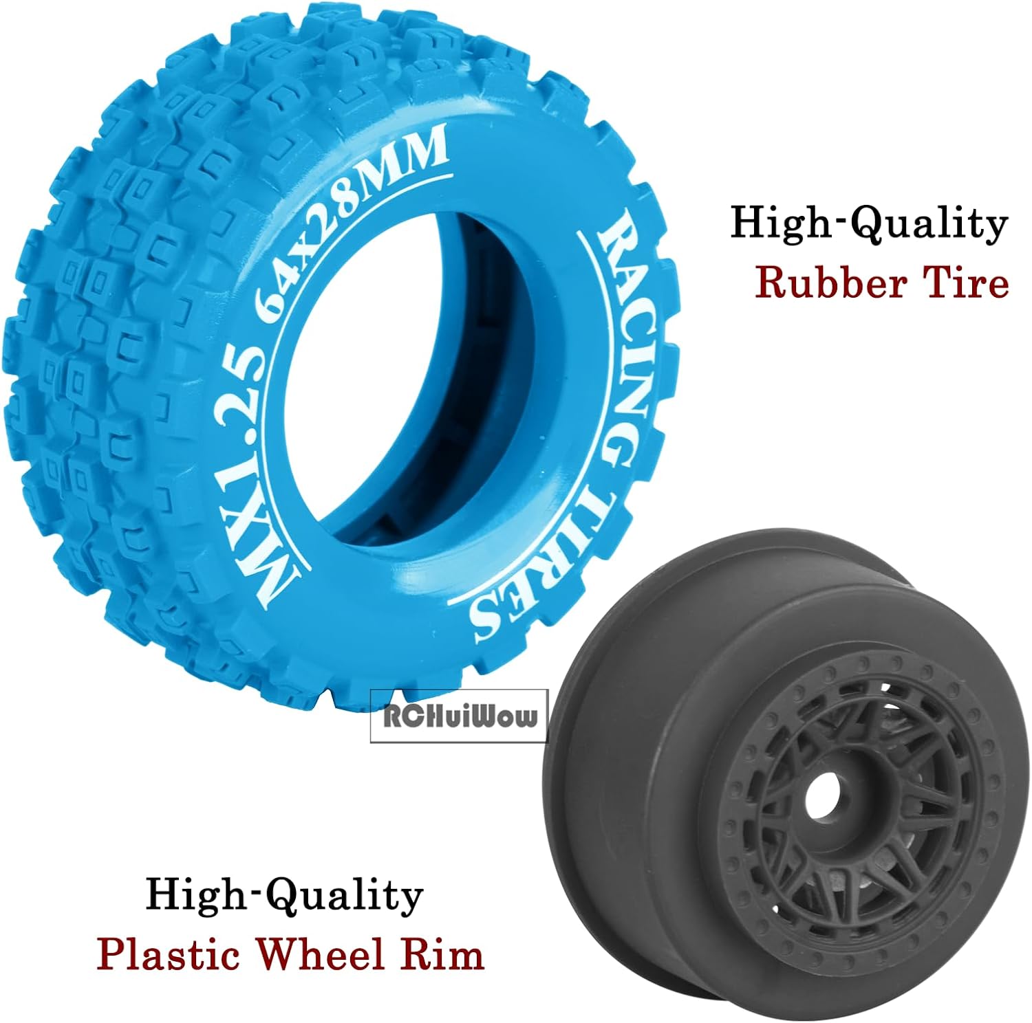 1/14 1/16 All-Terrain Short Course Tires for 1/16 Slash 4X4/Mojave GROM 223S,MJX 14301-14303,Tamiya KY0SH0 HP1 1/14 1/18 Scale On/Off Road,Blue&Black