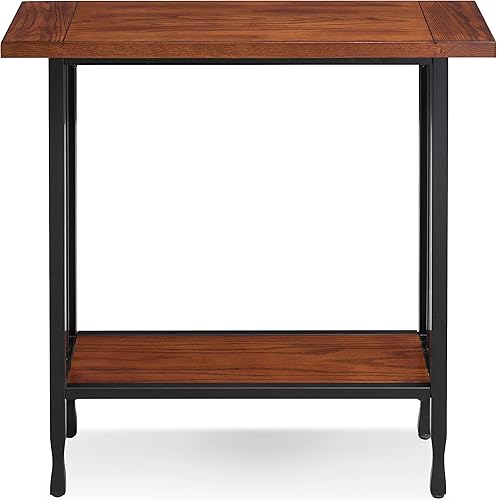 Miniatura 76 de Leick Home 214338 Empiria Mesa consola de madera con marco de metal para sala de estar, entrada, dormitorio, gris Negro lavado,Gris,Mission