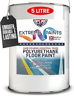 TRADE SUPPLIES UK - Extreme Polyurethane Floor Paint. Durable, Premium-Grade Paint for Concrete, Wood, Garage, Outdoor & Indoor Floors - Mid Grey, 5L