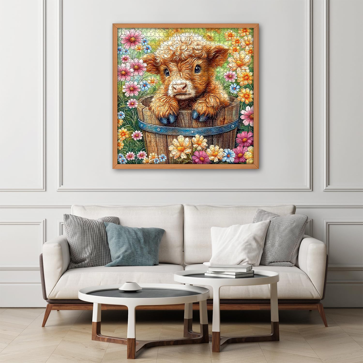 PICKFORU Highland Cow Puzzles for Adults 1000 Pieces, Cute Cow Animal Flower Puzzles for Adults 1000 Pieces, Colorful Floral Garden Jigsaw Puzzles, Nature Plant Scenery Puzzles for Adults - Image 5