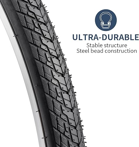 Miniatura 5 de YUNSCM Neumáticos de bicicleta 700C 700x35C35-622 y 700C Tubos de bicicleta 700x3543c FV48 Presta válvula con 2 tiras de llanta compatibles con