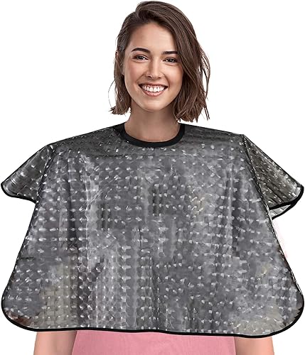 Capa de tinte para el cabello impermeable, capas cortas para estilistas, delantal de maquillaje para color de cabello, blanqueador, champú y más