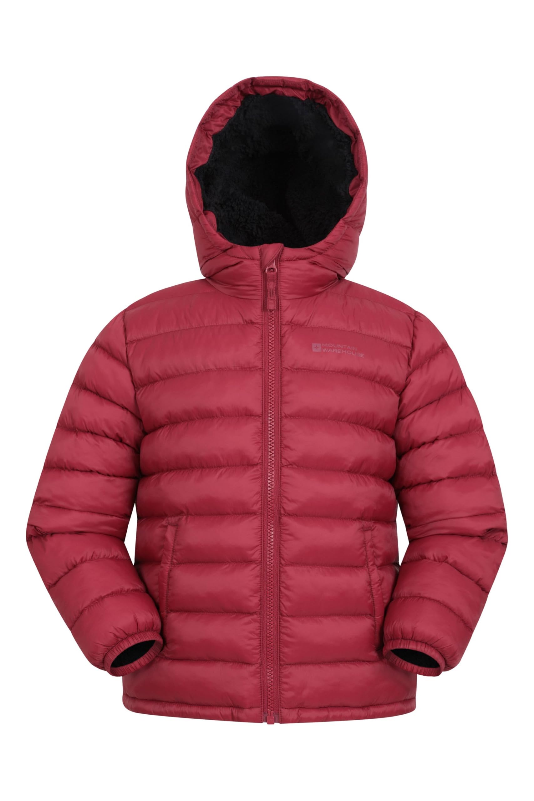 Mountain Warehouse Seasons Fur-Lined Kids Padded Jacket - Lightweight, Warm & Water-resistant Puffer Coat, Boys & Girls - For Autumn Winter, School & Outdoors Rust Teen Size 13 Years