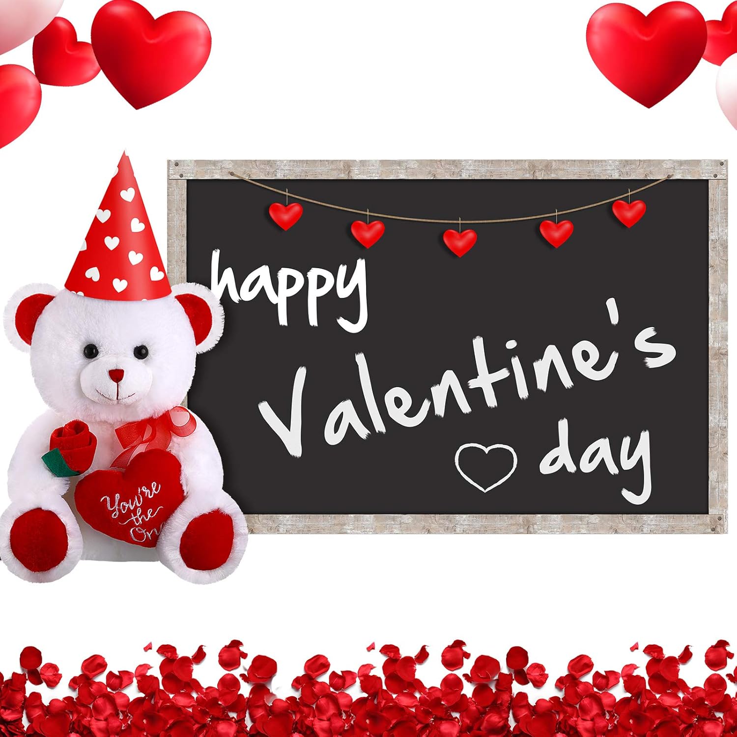 Sumind Valentine Bear Dog Plush Stuffed Animals Gift 10 Inch Cute Plush Animals Heart Holding Soft Stuffed Toy for Valentine, Mother's Day, Wedding, Anniversary, Birthday(White Bear)