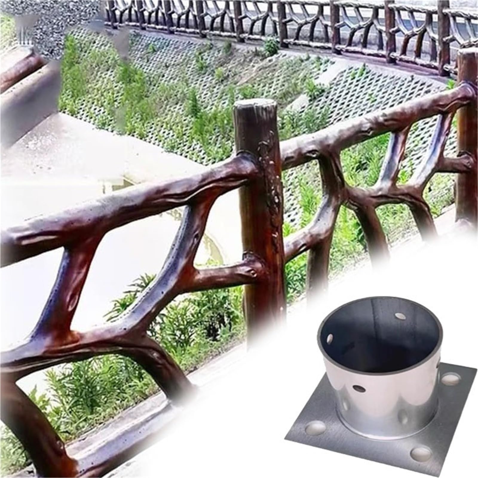 Poteau de pergola en métal anti-vent | Kit installation facile pour jardin