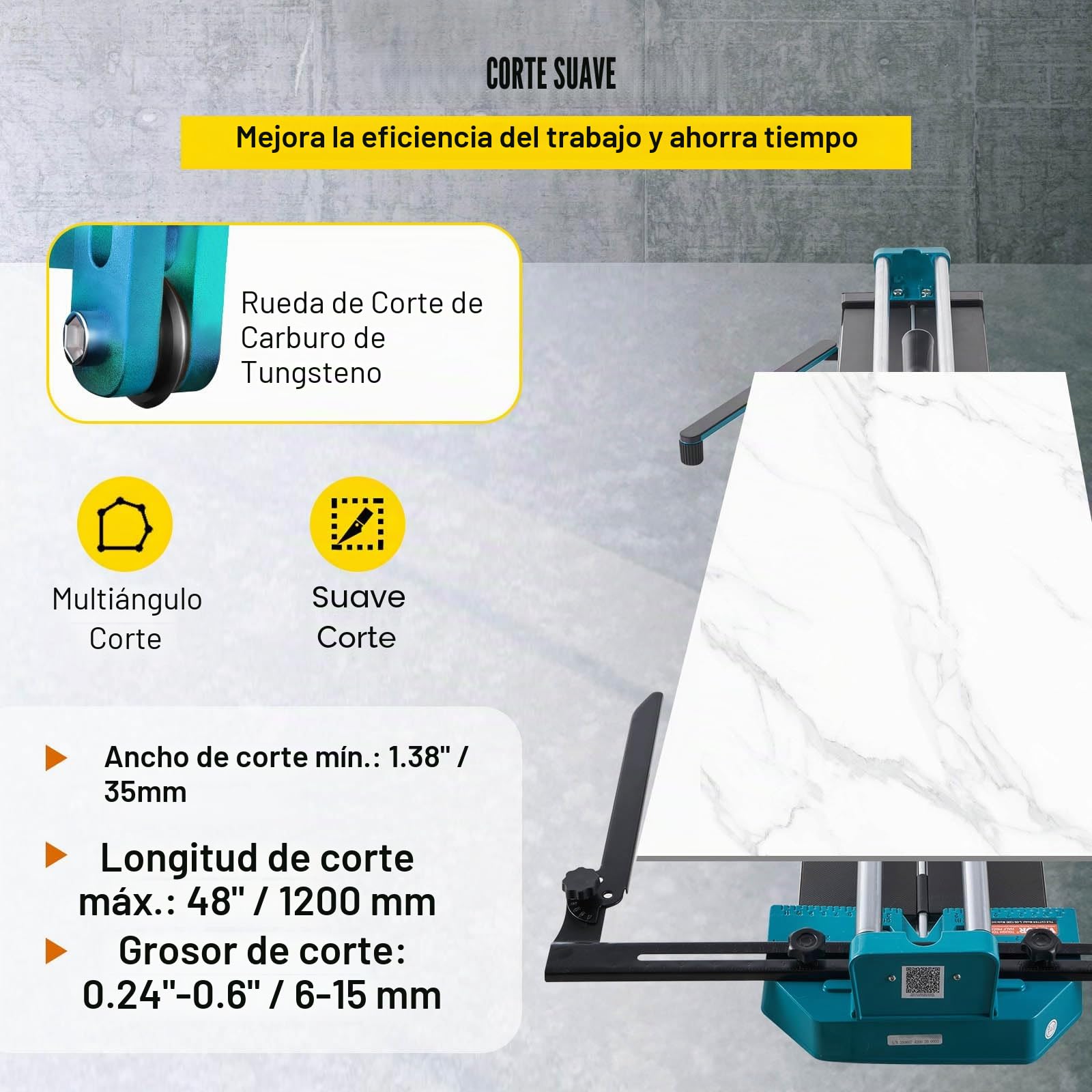 BestEquip Cortador de Azulejos Manual 1200mm, Cortador de Cerámica Profesional con Guía Láser Ajustable de Alta Precisión, Máquina de Corte de Azulejos para Cortar Materiales de Piedra