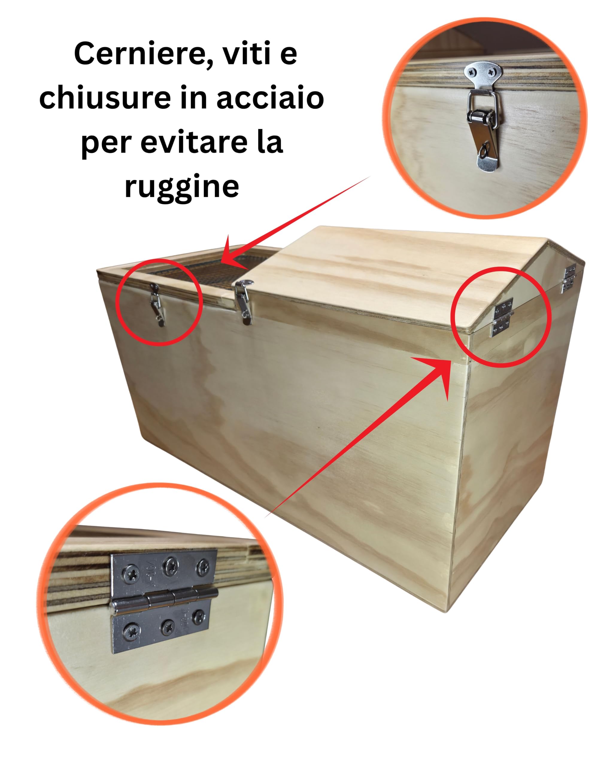 Terrario Tartarughe Terra da Esterno, adatto al Letargo, Casetta per Tartarughe di Terra in Legno d'Abete Fenolico con Vernice Protettiva