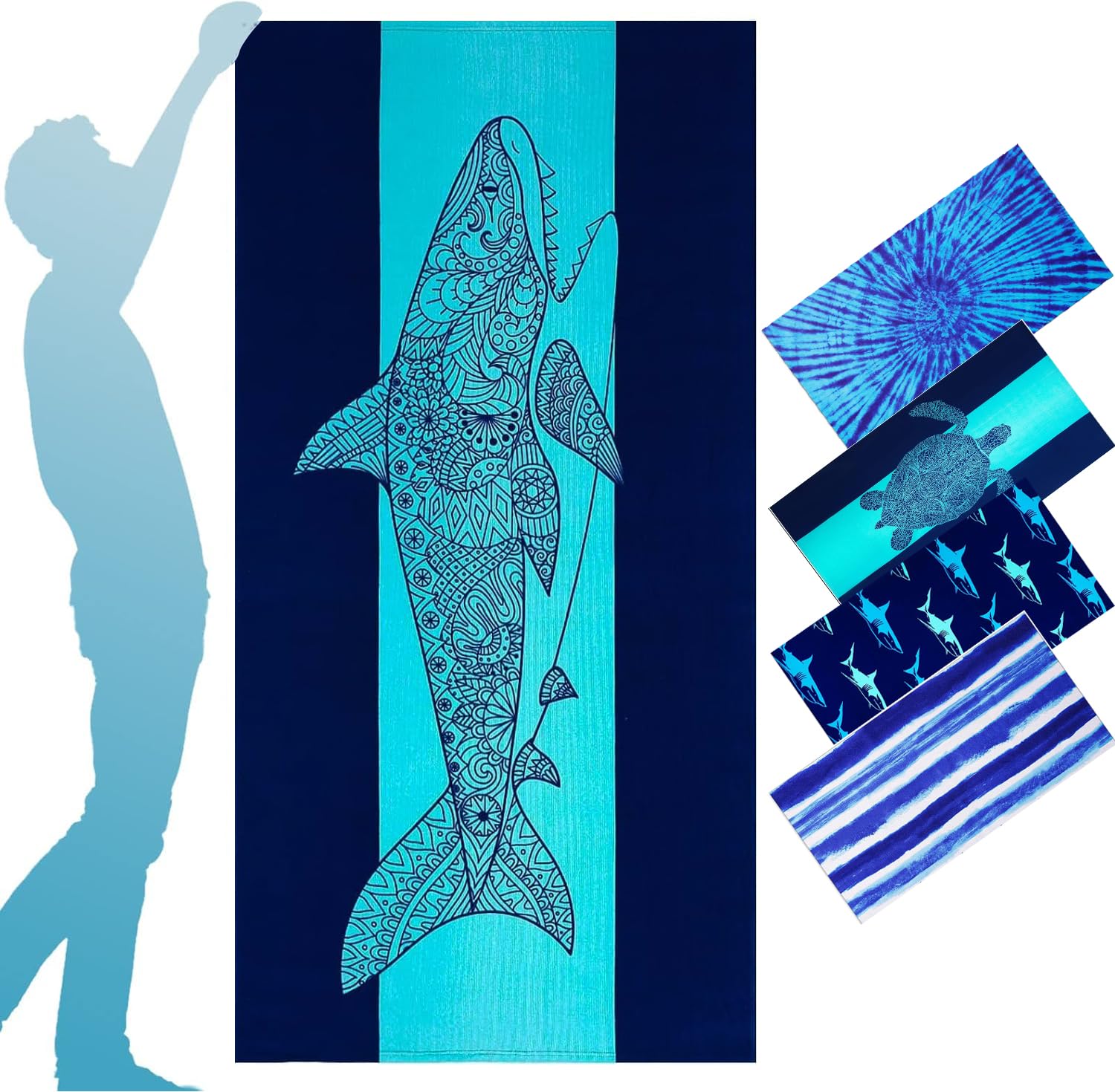 Eletiffi Eletiffi Toalla De Playa Toallas Grande Piscina Praia Mujer Hombre Ligera Rizo Pareo XXL Antiarena Pareos Beach Towels Accesorios Familiar para Regalos CumpleañOs Niños 90x180