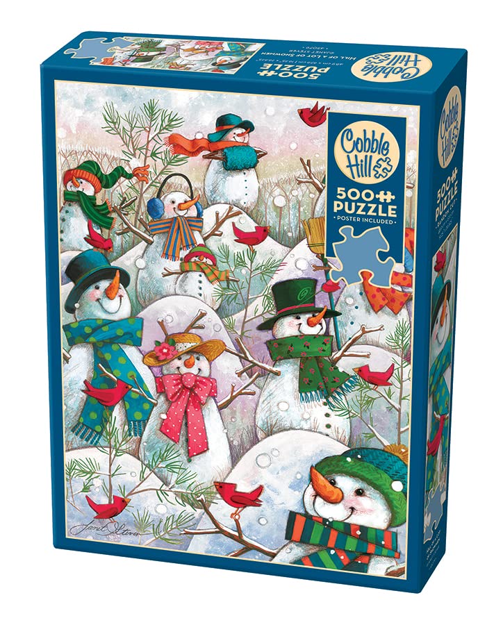 Puzzle Cobble Hill 500 Piezas - Colina de Muchos Muñecos de Nieve - Póster de Muestra Incluido miniatura 3