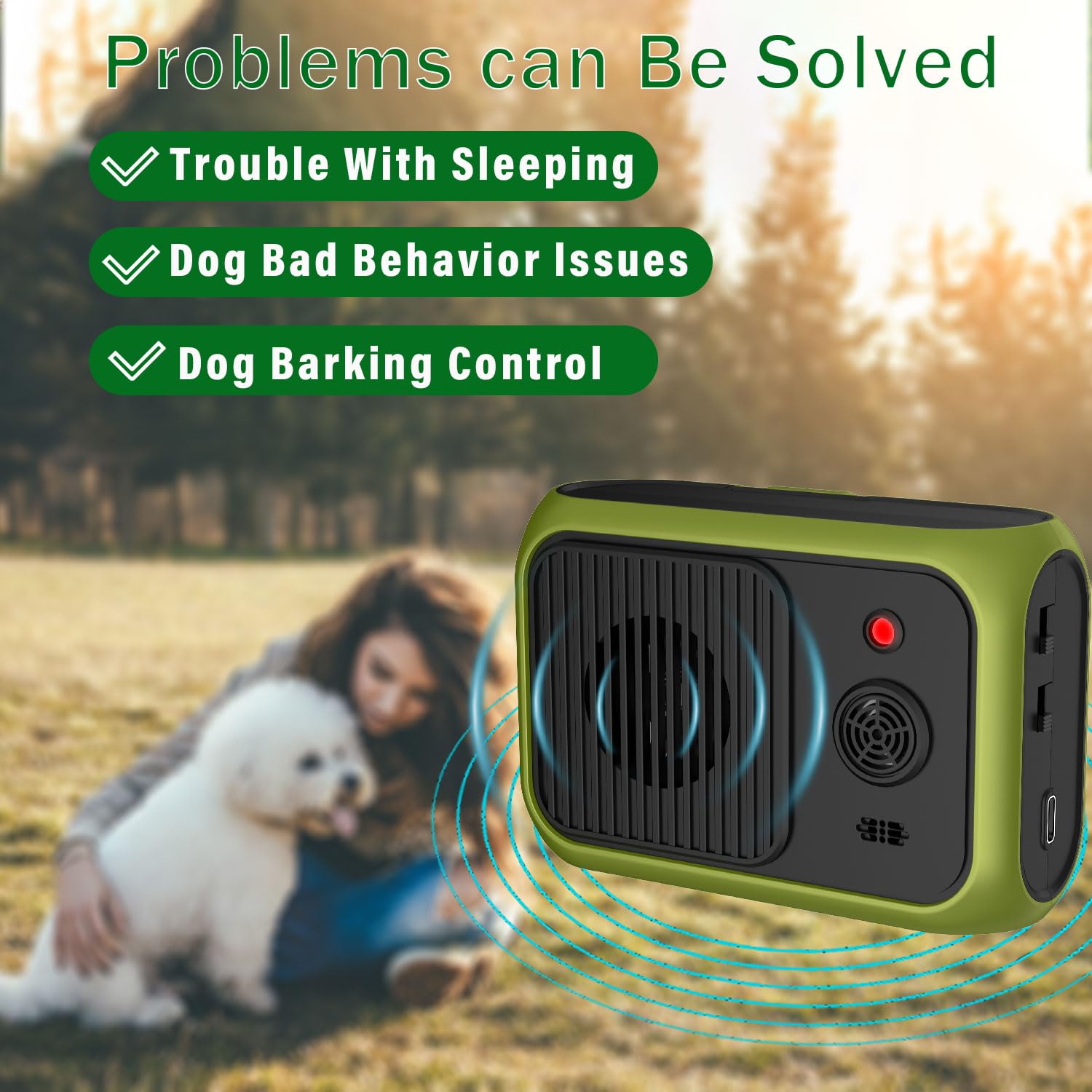 Ultrasons pour Chiens 2025,sans Danger Anti-aboiement pour Chiens de Petite Taille Moyenne Grand intérieur extérieur, Appareil Anti-aboiement à ultrasons Rechargeable