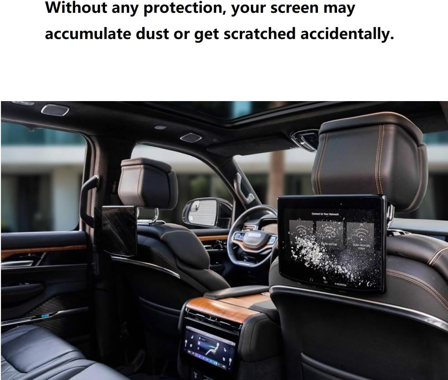 2-Pack Neoprene Screen Protector for 2022 2023 2024 2025 2026 Grand Wagoneer Rear Seat Entertainment Screens, 1.5mm Thick Anti-Scratch Dust Cover Protective Sleeve