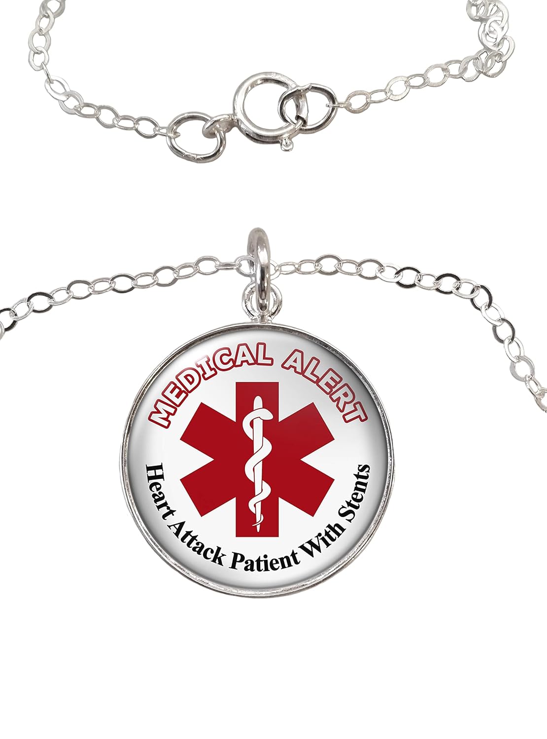 Medical Alert Heart Attack Patient Stents .925 Sterling