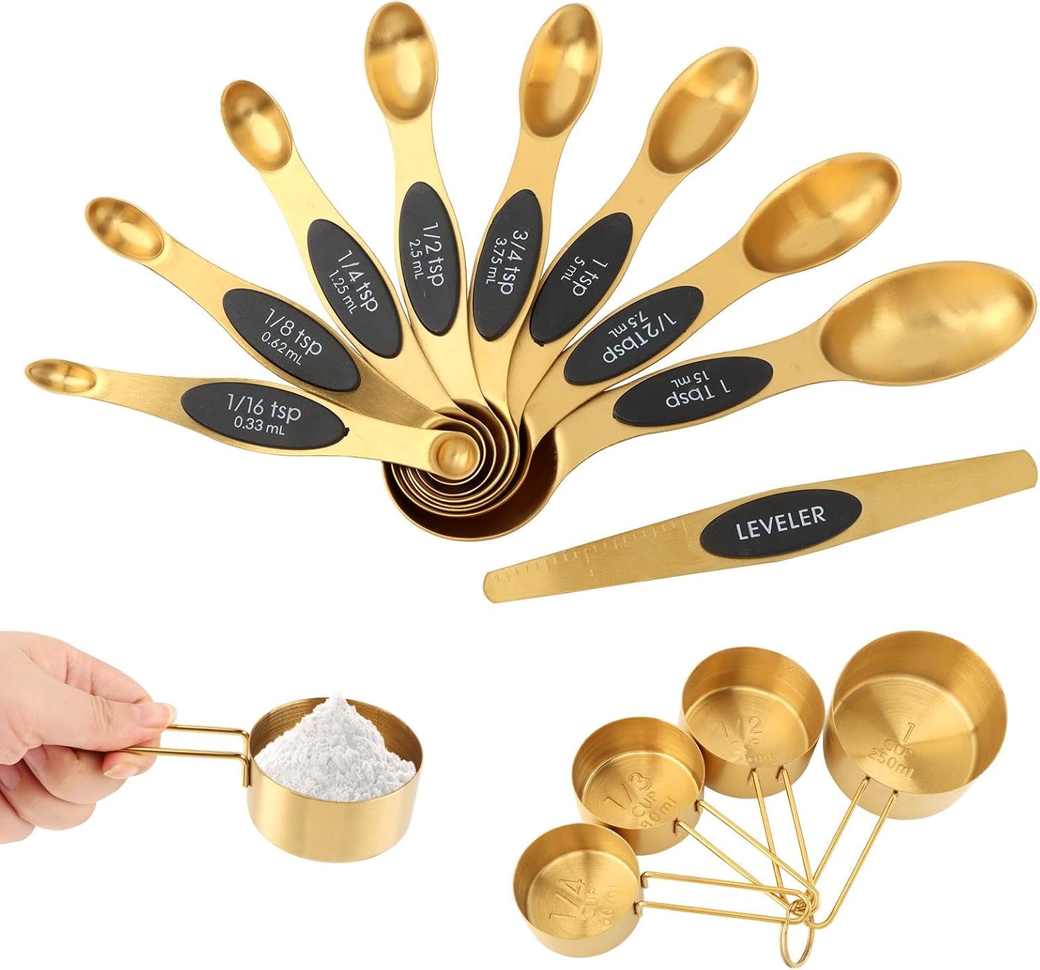 13Pcs Magnetic Measuring Spoons Set,Stainless Steel Measuring Cups