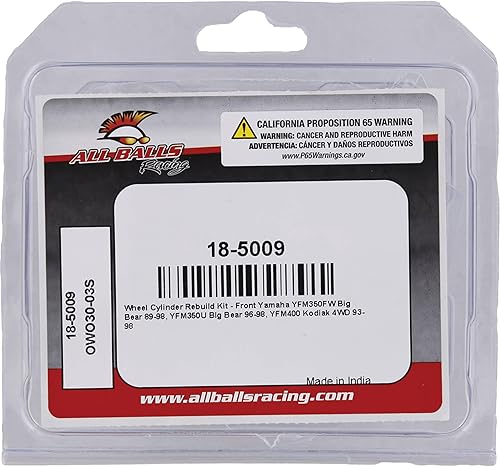 Vista 4 de All Balls Kit de reconstrucción de cilindro de rueda delantero 18-5009 compatible con/reemplazo para Yamaha YFM350FW Big Bear 1989-1998, YFM350U Big