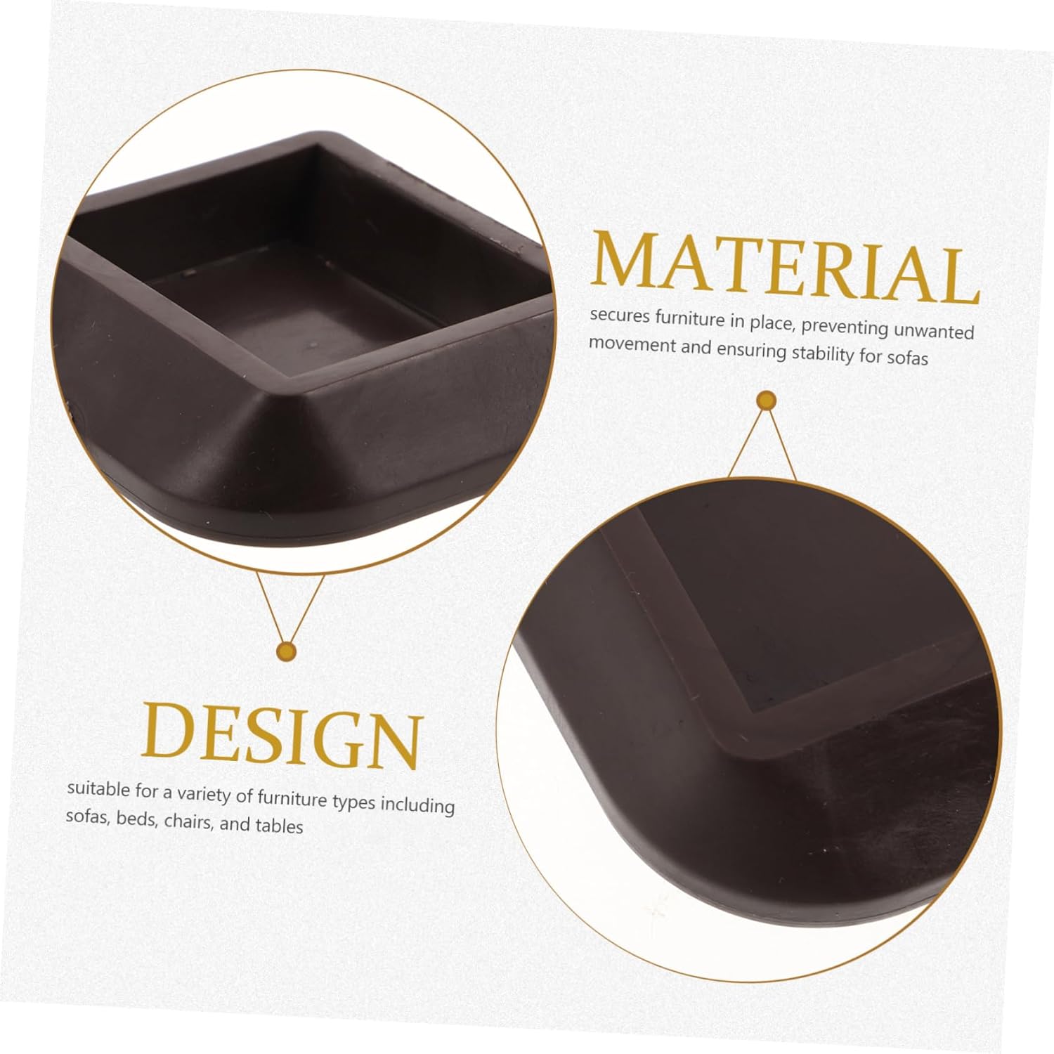 Holibanna 8pcs Furniture Non- Bed Stoppers for Sofas Chairs and Tables Wheel Stoppers Noise Reduction for Floor Types Deep Brown