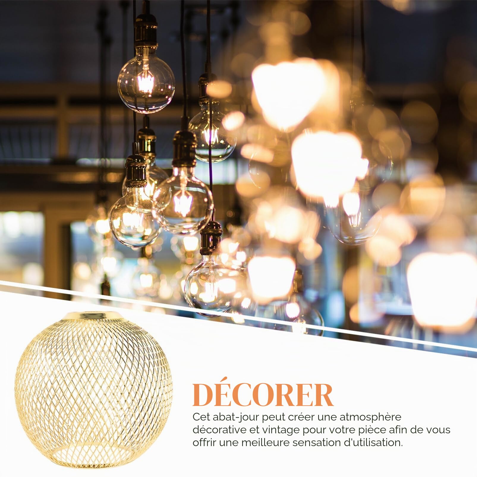 -jour Sphérique pour Lampe Suspendue Design Moderne Couvre-lampe Décoratif pour Éclairage Intérieur et Extérieur Compatible avec Plafonniers et Lampes à Suspension