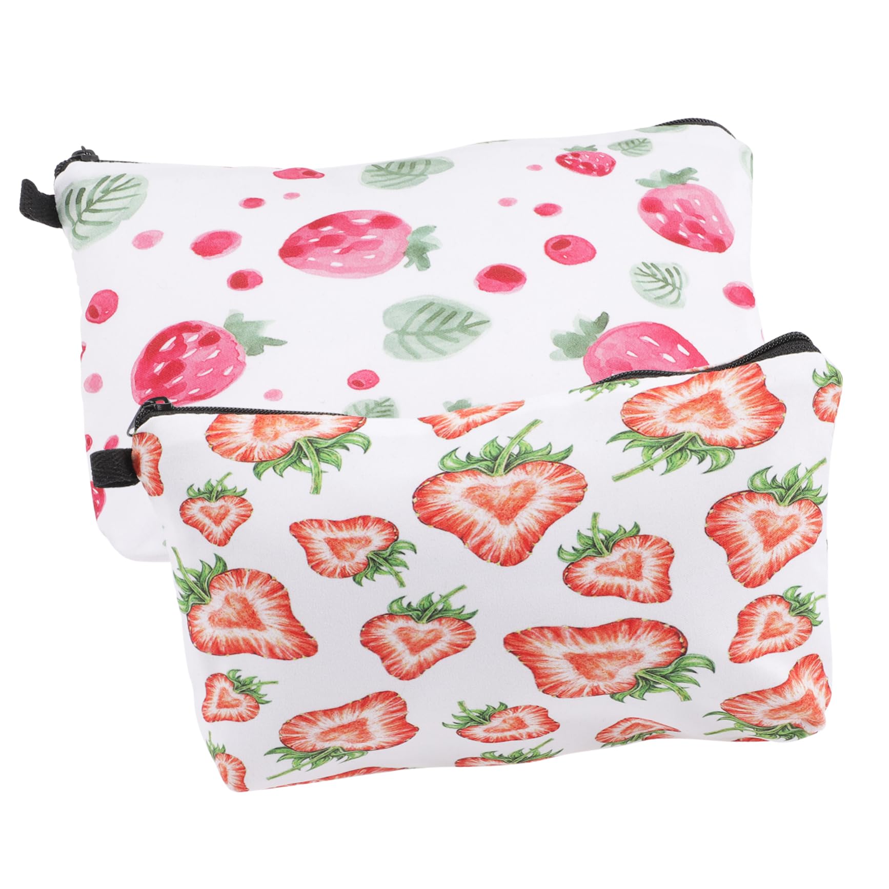 FOMIYES 8piezas Bolsa De Maquillaje De Viaje Estampado De Fresa Organizador De Cosméticos Compacto para Niñas y Adolescentes para Viajes y Uso Diario