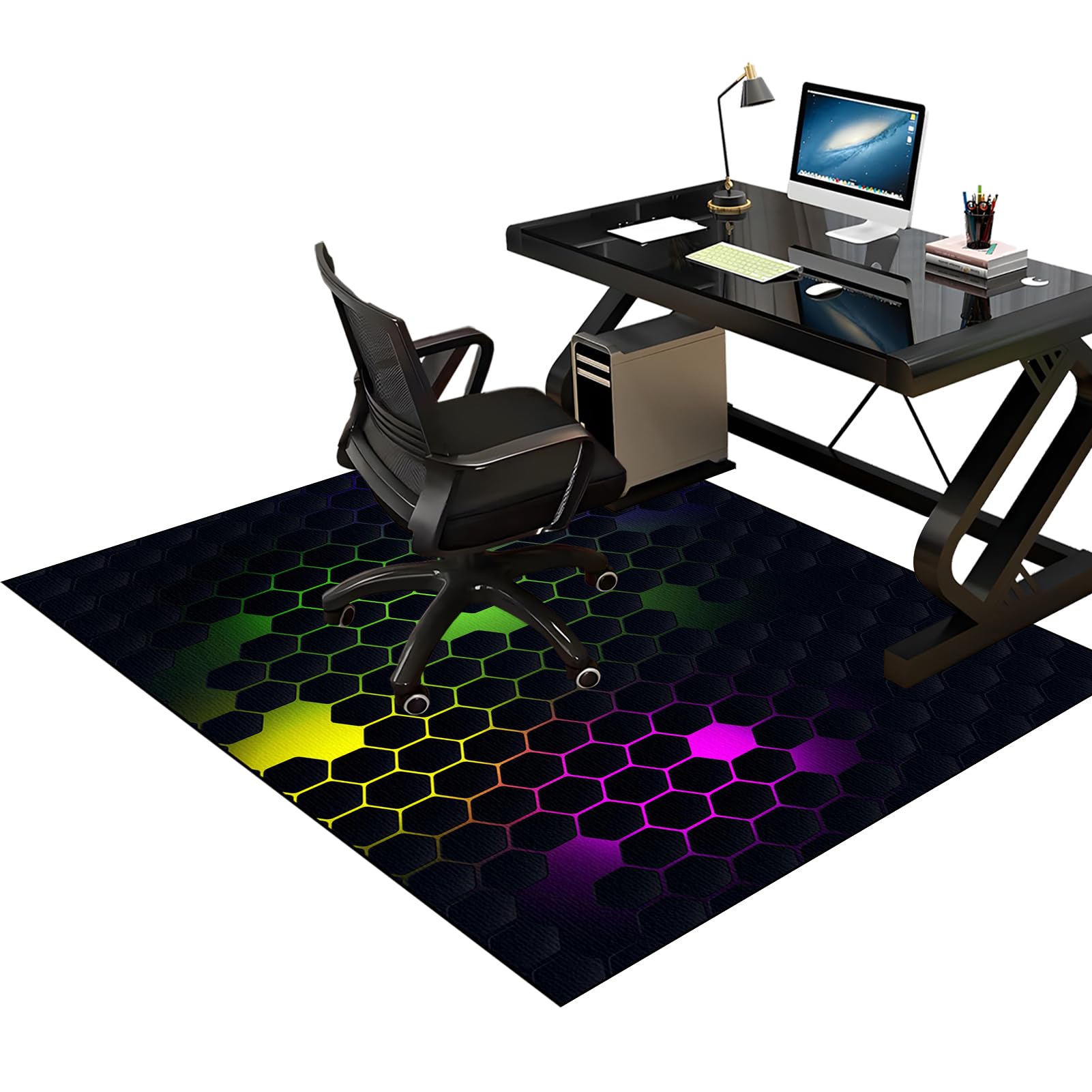 70 x 120 cm Gaming Computer Chair Mat Multi-Purpose Floor Protectors for Rolling Chairs, Chair Mat for Hard Floor Office Chair Mat Desks Mats, Floor Protector for Home Office, Carpet Chair Mats