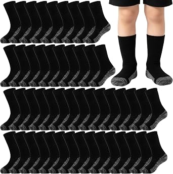20 Pairs Crew Athletic Socks for Kids Breathable Cushion Crew Socks for Kids Sport Running Traveling