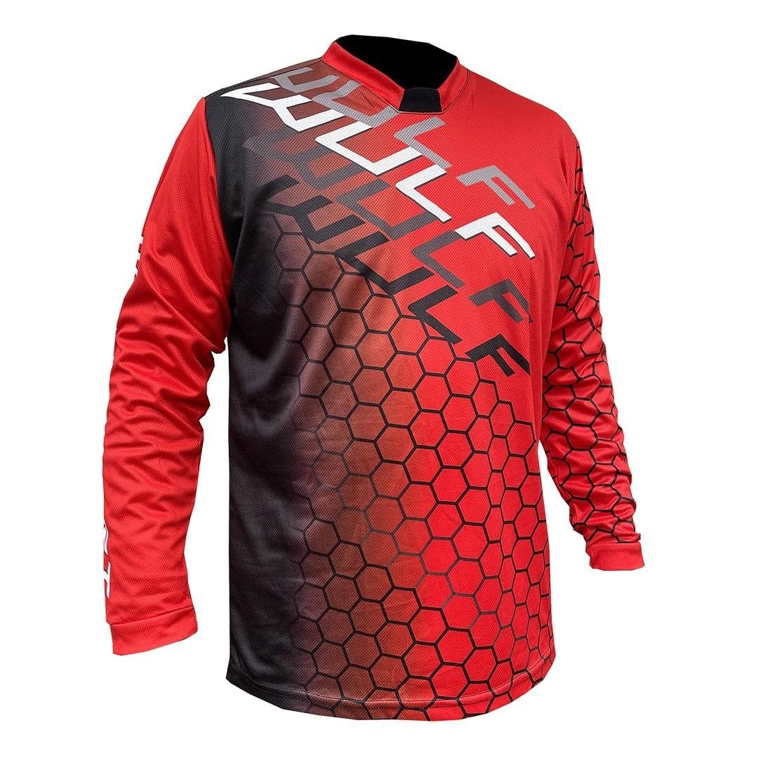 Wulfsport Combinaison de course MX pour enfants et jeunes pour motocross, quad, BMX, VTT, maillot et pantalon – Rouge