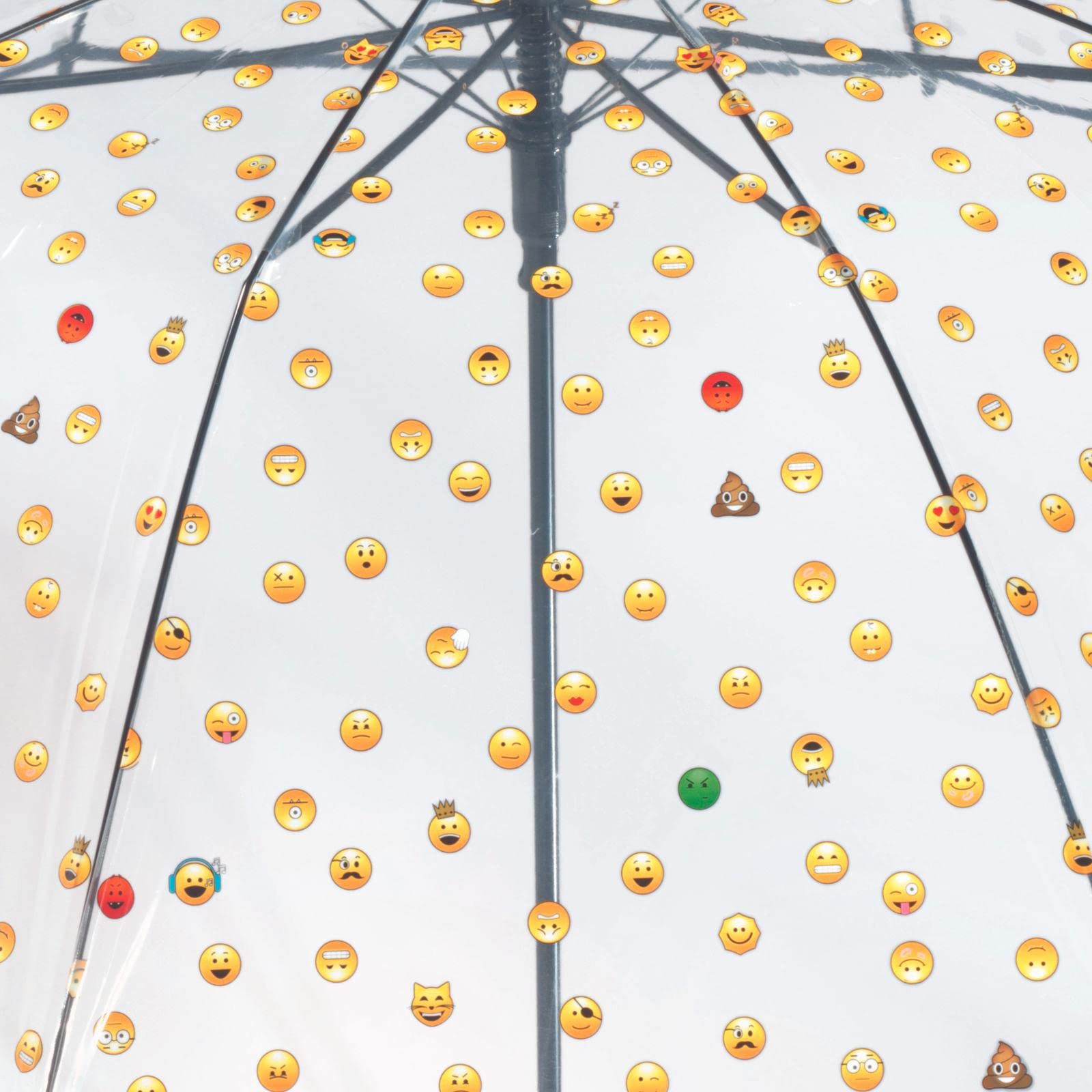 happy rain Essentials Emoticons Transparent Long AC parasol 86 cm przezroczysty czerwony