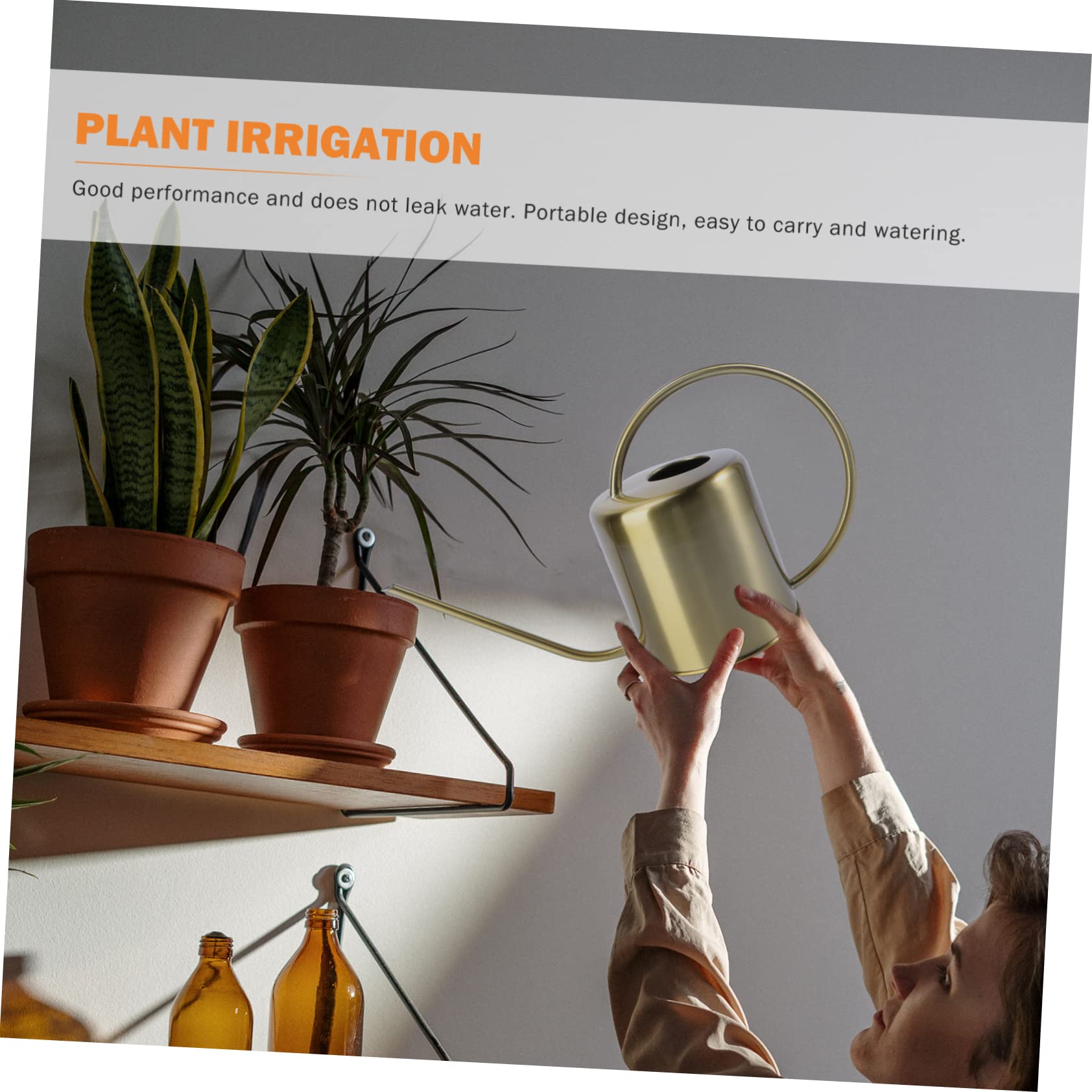Toddmomy Regadera De Latón Color Dorado para Jardinería y Doméstico Regadera Práctica De Acero Inoxidable