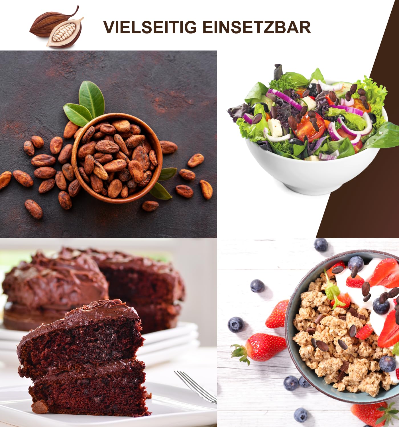 Edelmond Rohkost Kakaobohnen Bio 750 g Fairtrade-Zertifiziert Low Cadmium
