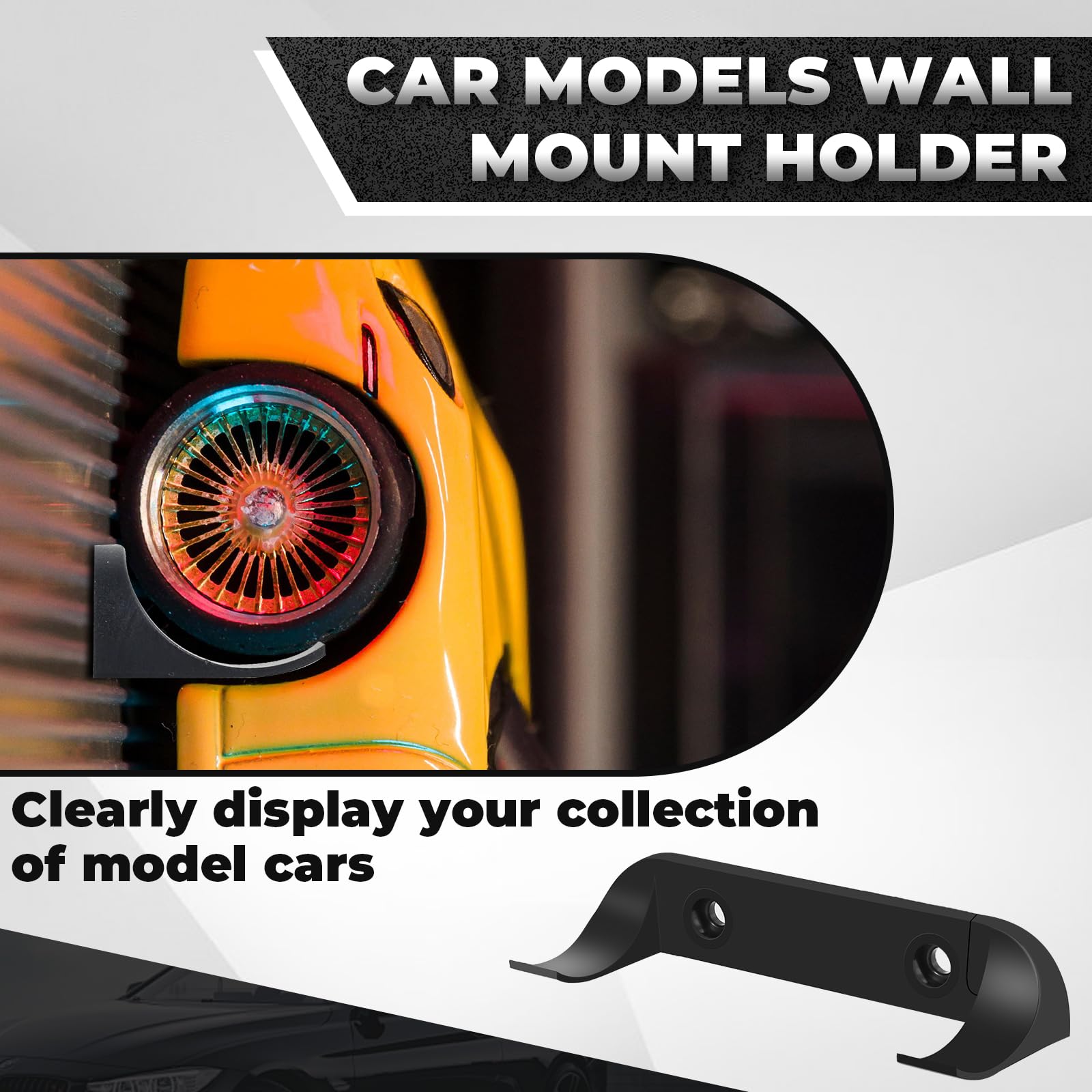 QINGLANG 12Pcs Car Display Wall Mount Stable Toy Car Holder Vertical Cars Display Bracket Cars Stand Shelf Compatible with Speed Champion for Car Enthusiasts Collection - Image 3