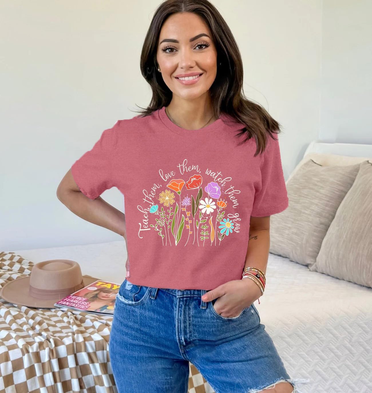 Teacher Shirts for Women Teaching Tshirt School Teacher Life Shirt Teach Tee Tops - Image 2